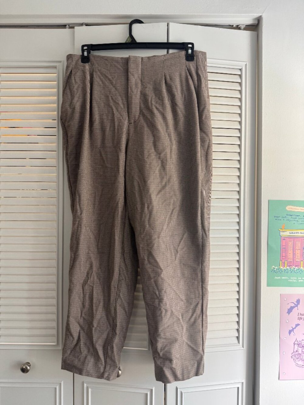 Brown and Black Houndstooth A new day trousers - size 16